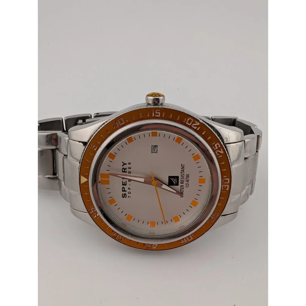 Sperry Top-Sider Watch Men 44mm Case Silver 6.75